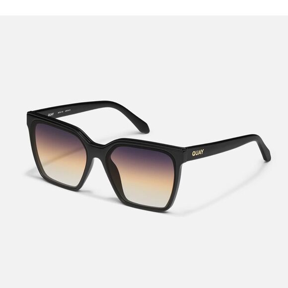 Quay Australia Black Frame Gradient Brown Lens Sunglasses main image 6
